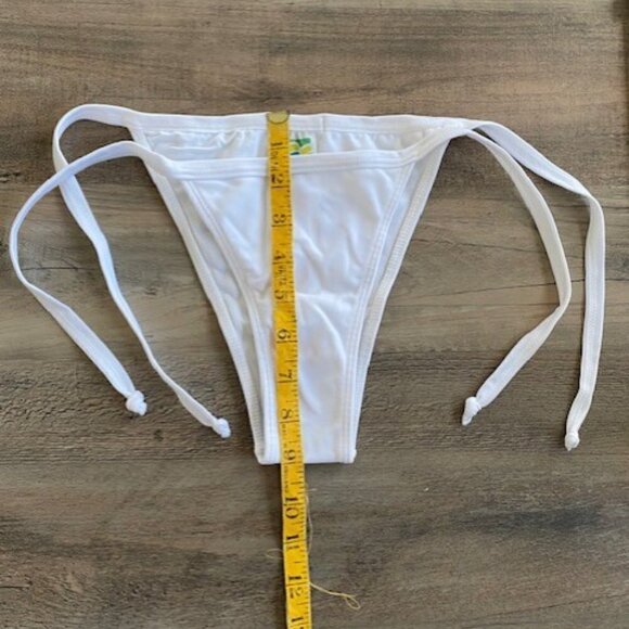 Biquini Brasil White Side Tie String Brazilian Bikini Swimsuit Bottom Small - Picture 6 of 9